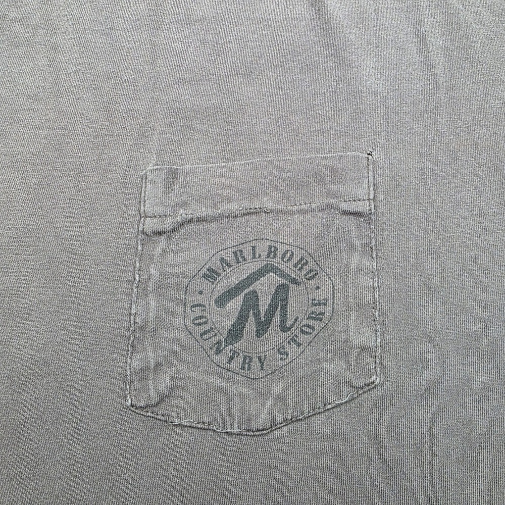 Vintage Marlboro OSFA Bucking Bronco Pocket T-Shirt Cowboy 90s Made In USA - Picture 3 of 8